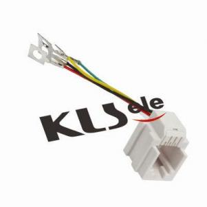 Conector modular con cable 623K branco KLS12-201-6P4C / KLS12-201-6P2C